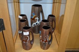 Retro Jug Set Featuring Horses