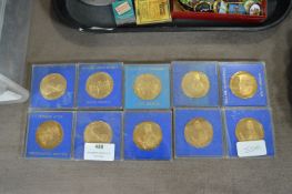 Ten Bronze Wilberforce Commemorative Medallions