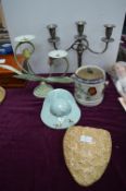 Sylvac Wall Pockets, Vintage Biscuit Barrell, and