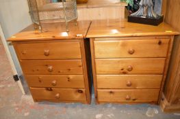 Pair of Pine Four Drawer Bedside Cabinets
