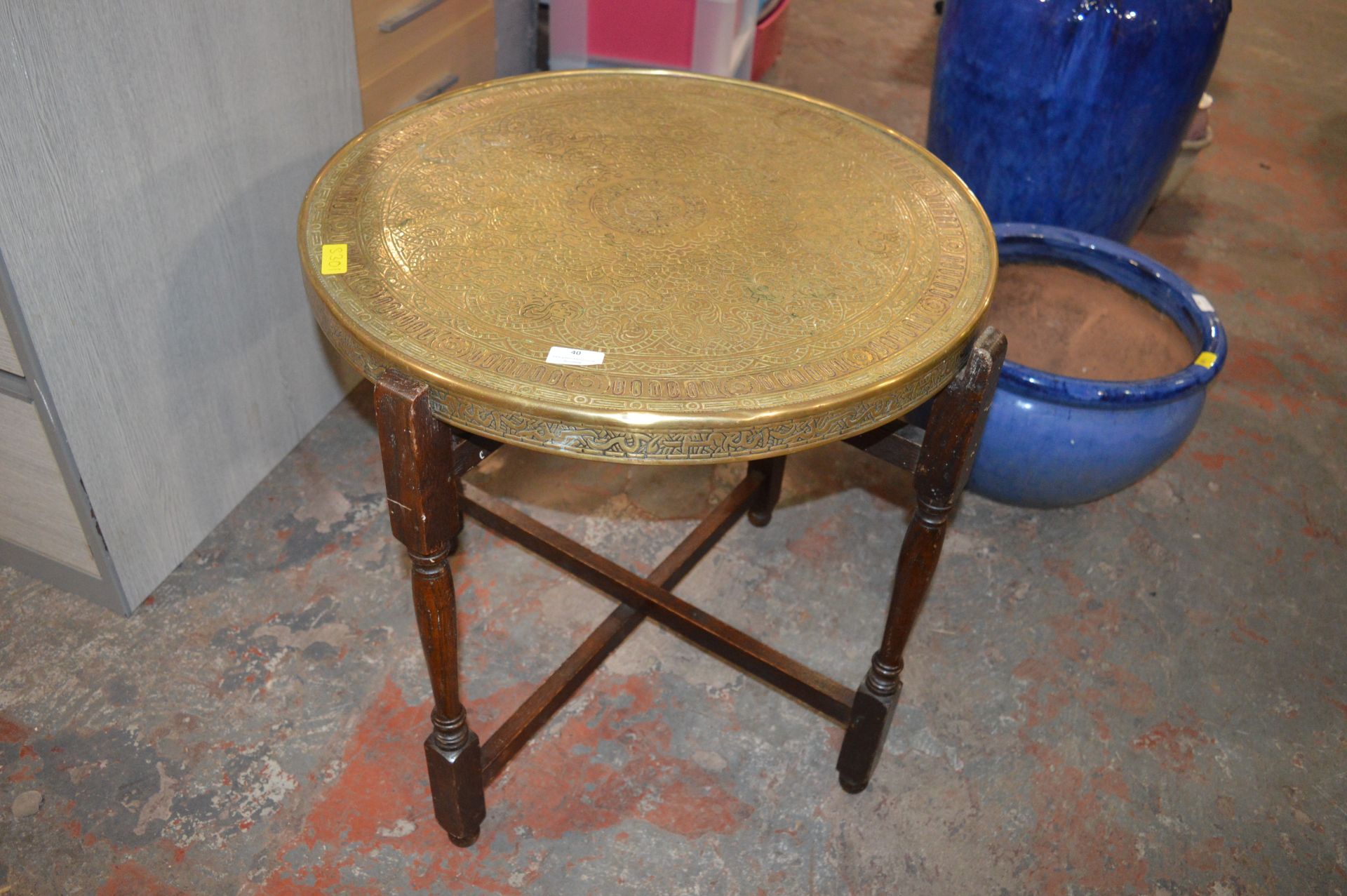 Eastern Brass Topped Folding Table
