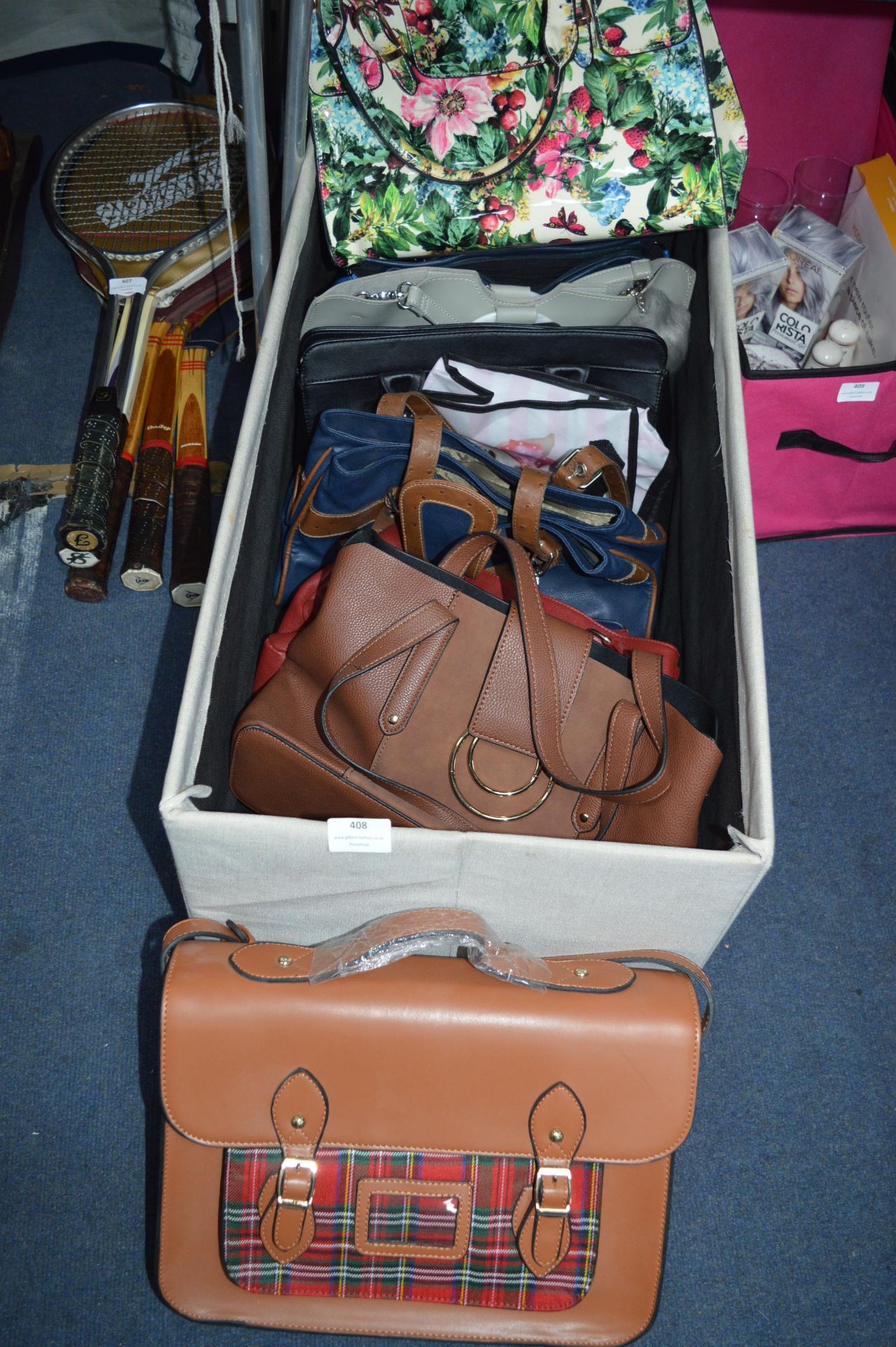 Storage Box Containing Ten Handbags