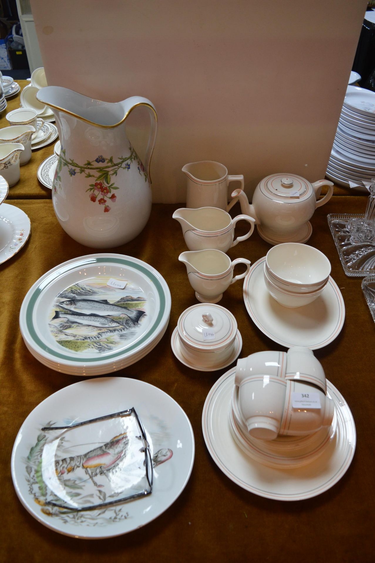 Pottery Items Including Portmeirion Fish Plates, N