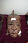 Ethnic Carved Wooden Wall Mask