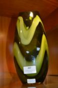 Green Retro Studio Glass Vase