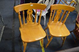 Two Beech Kitchen Chairs