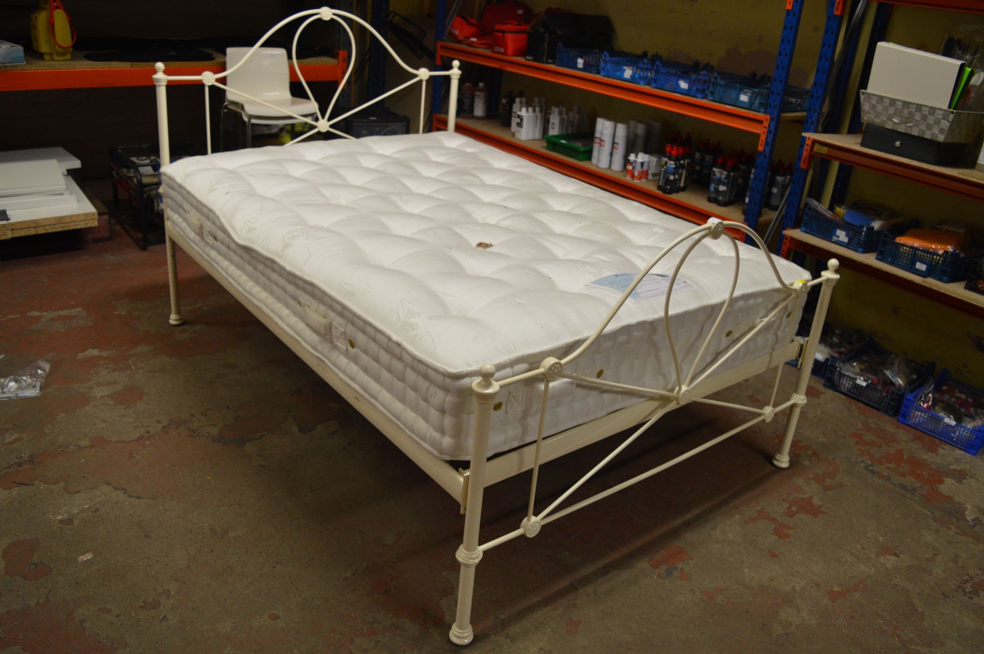 Metal Framed Double Bed with Firm Sprung Mattress - Image 2 of 2