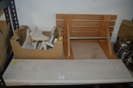 Two Limed Pine Shelves with Brackets, plus a Beech