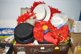 Suitcase Containing Fancy Dress Costumes, Hats, Ac