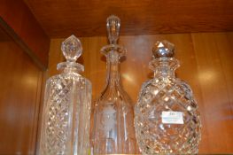 Three Lead Crystal Decanters