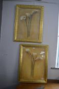 Pair of Gilt Framed Floral Prints