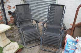 Two Folding Garden Loungers