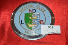 Hull Motor Club Car Badge