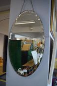 Vintage Oval Beveled Edge Wall Mirror