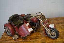 Metal Model Motorbike and Side Car