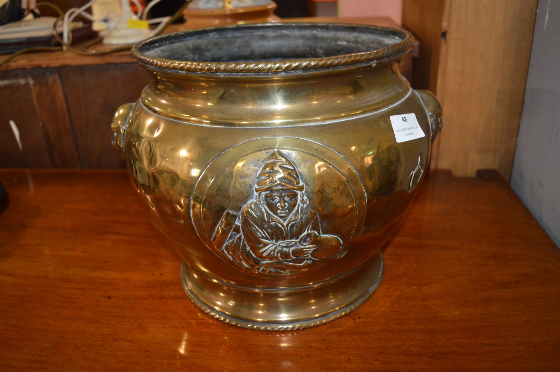 Large Brass Planter