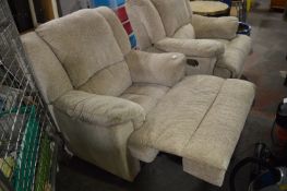 Manual Reclining Armchair in Oatmeal Upholstery