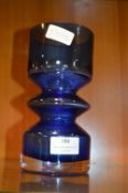 Blue Retro Studio Glass Vase