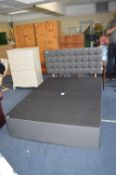 Double Divan Bed Base with Matching Grey Headboard