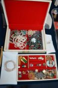 Jewellery Box and Contents of Costume Jewellery, F