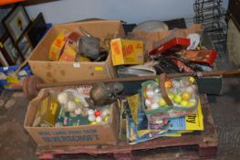 Pallet of Old Tennis Balls, Golf Balls, Weight Tra