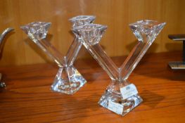 Pair of Vileroy & Bosch Signed Crystal Candlestick