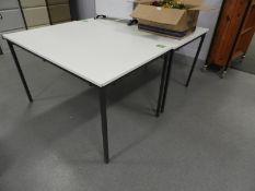 *Two Rectangular White Office Tables