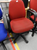 Gas Lift Typists Swivel Chair (Red)