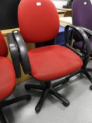 Gas Lift Typists Swivel Chair (Red)