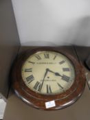 *A. Brown & Son Ltd Oak Cased Clock with Enamel Dial