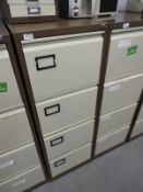 *Four Drawer Foolscap Filing Cabinet (Coffee & Cream)