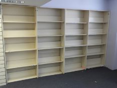 *Four Bays of Cream Adjustable Bookshelves ~2m high x 3.3m long
