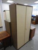 6ft Coffee & Cream Stationery Cabinet with Key