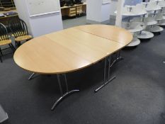 Chrome Framed Meeting Room Table with Folding Legs in Three Sections