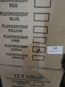 *2x box 12 500ml Green Flourescent Marker Paint