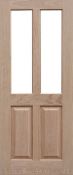 *2x Oak Maidenborough 2 Lite Fire Door 1981X 762 x44mm