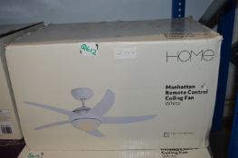 Manhattan Remote Control Ceiling Fan (white)