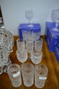 Lead Crystal Glassware; Wine Glasses, High Balls,