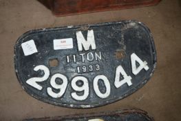 M 11 Ton Aluminium Wagon Plate