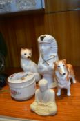 Decorative Pottery Dogs etc.