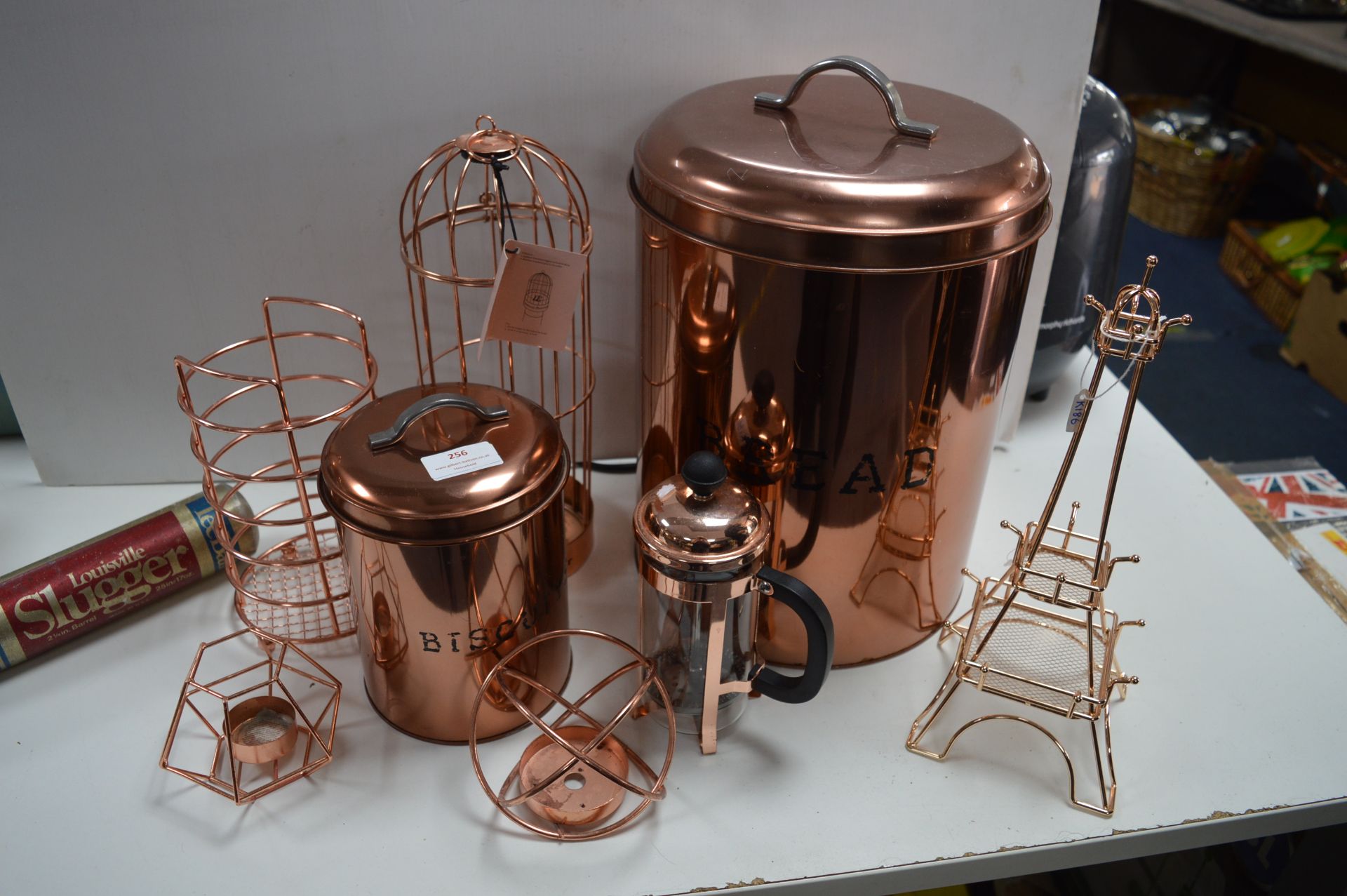 Copper Coloured Kitchenware, Bread Bin, Biscuit Ba