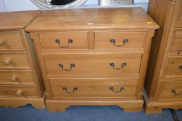 Pine Two over Two Bedroom Chest with Column Detail
