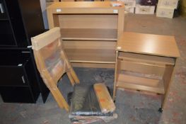 Wood Effect Shelving Unit and Computer Stand plus Two Flatpack Chairs