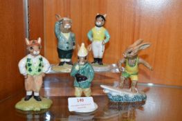 Five Royal Doulton Bunnykins Figures