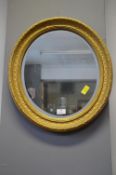Period Gilt Framed Oval Beveled Edge Mirror