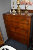 1930's Mahogany & Walnut Veneer Five Drawer Bedroo