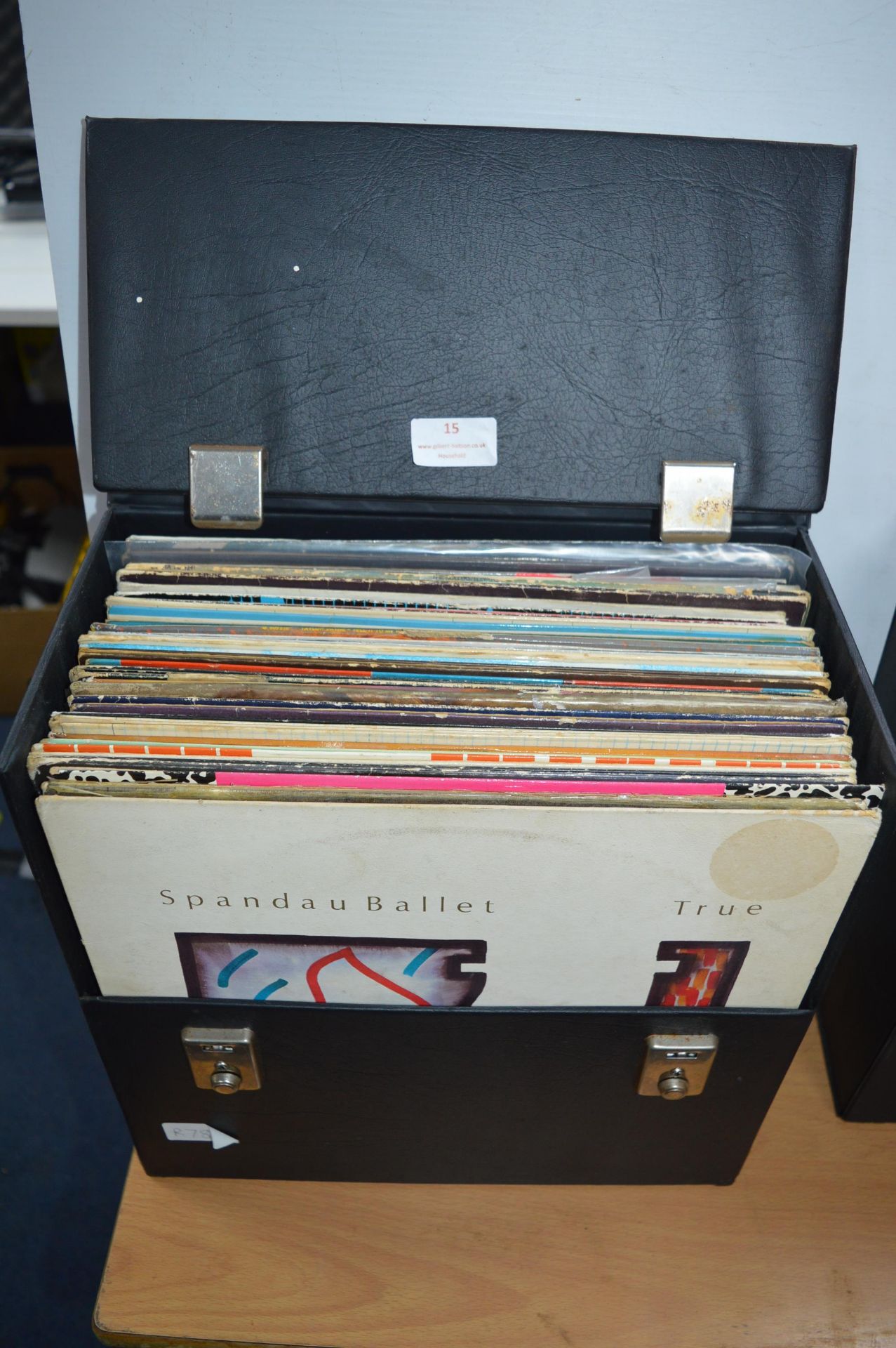 Record Case Containing 12" LPs and Singles