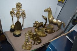 Brass Animals, Birds, and a Companion Set