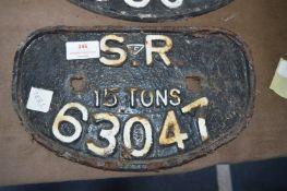 SR 15 Ton Cast Iron Wagon Plate