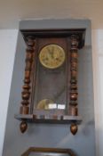 Small Mahogany & Walnut Veneered Wall Clock